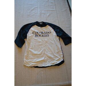 Vintage Nike Team Colorado Rockies MLB Raglan Shirt Men's XL Black White 90s